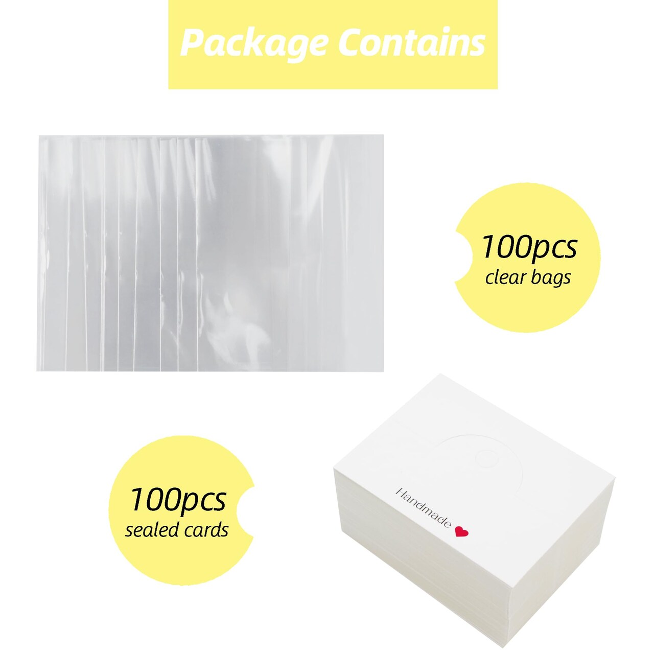 100 Pieces Packaging for Small Business, Small Business Packaging Supplies for Bracelet, Car Coaster, Keychain, Jewelry, Display Cards for Selling, 3.14''×3.14''